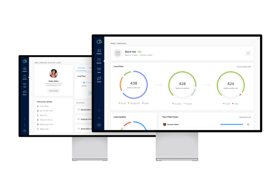 Two devices showing the user inteface for the new Integrate web app