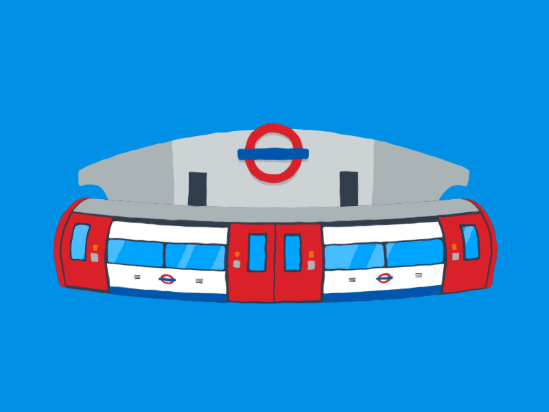 Animation showing a not so busy London Underground tube